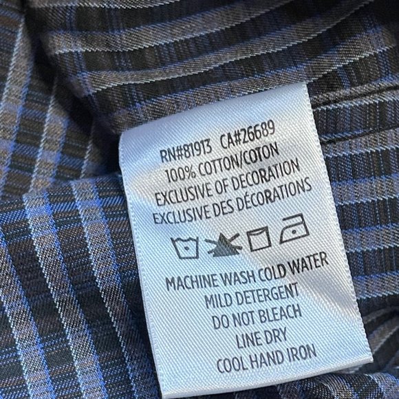 Robert Graham Men's Striped 100% Cotton Classic Fit Button Up Dress Shirt Sz XL - Picture 6 of 9